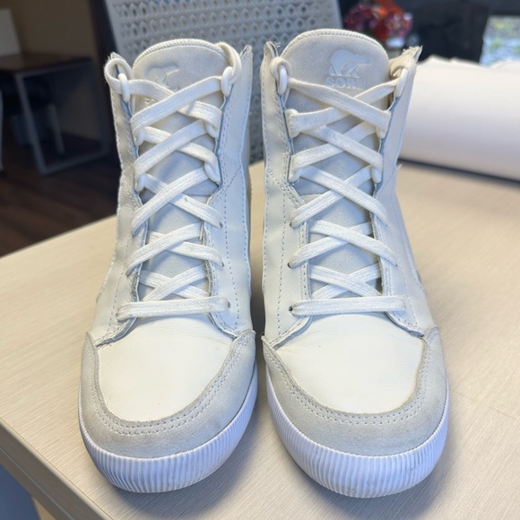 SOREL Out N About Wedge Sneaker White Size 8 - Picture 5 of 8